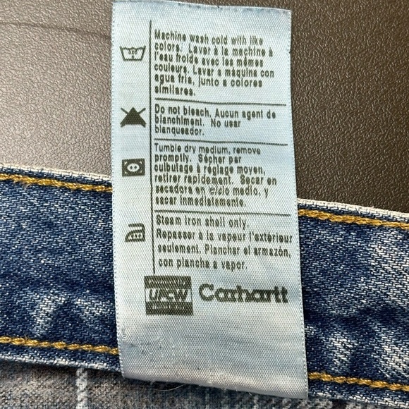 Carhartt Flannel Lined Jeans Size 42X30 Straight Leg Rugged Workwear B21 DST - Picture 9 of 16